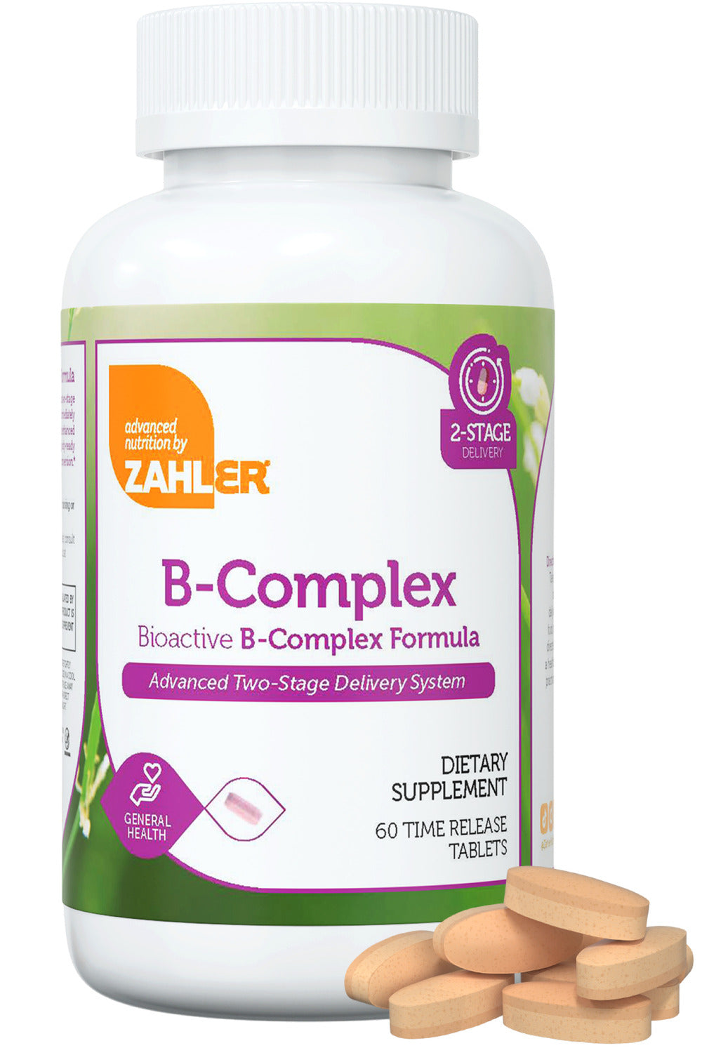 Zahler B Complex, Bioactive B-Complex Vitamins w Folate Timed
