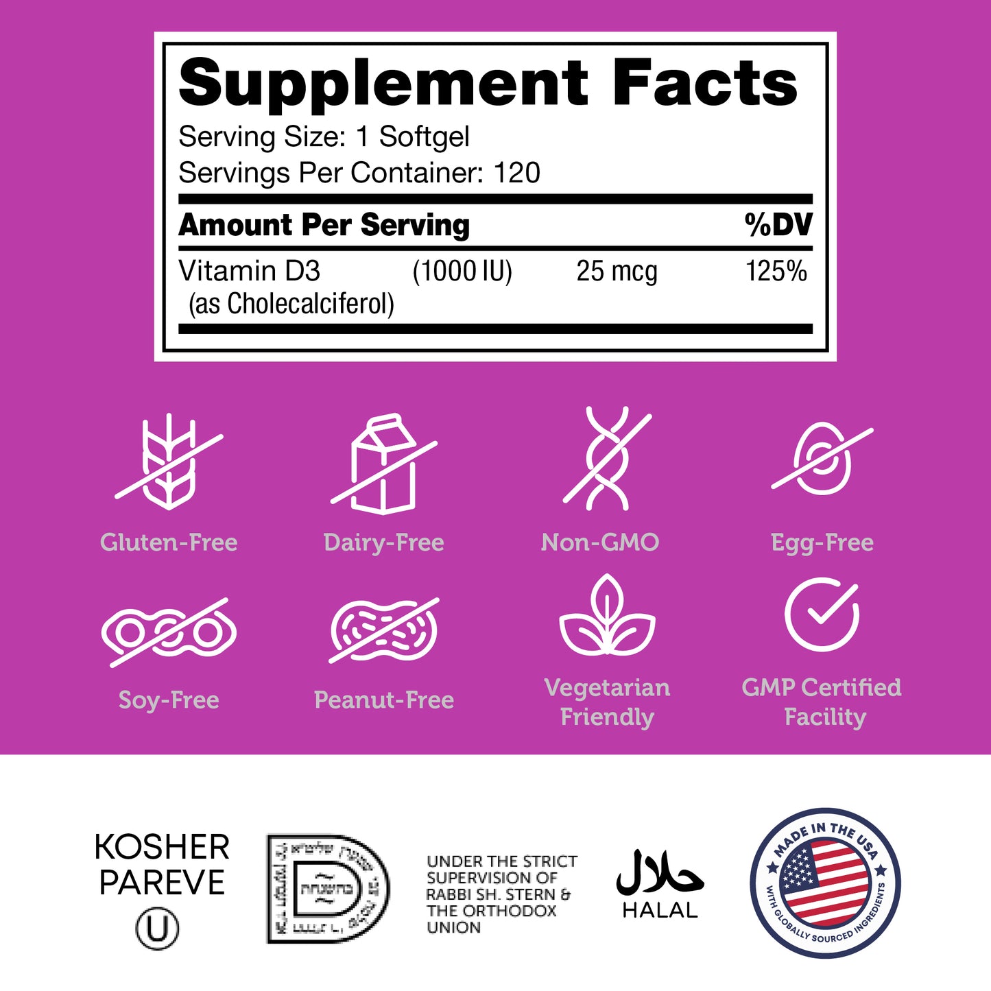 Vitamin D3 Softgels 1000 IU