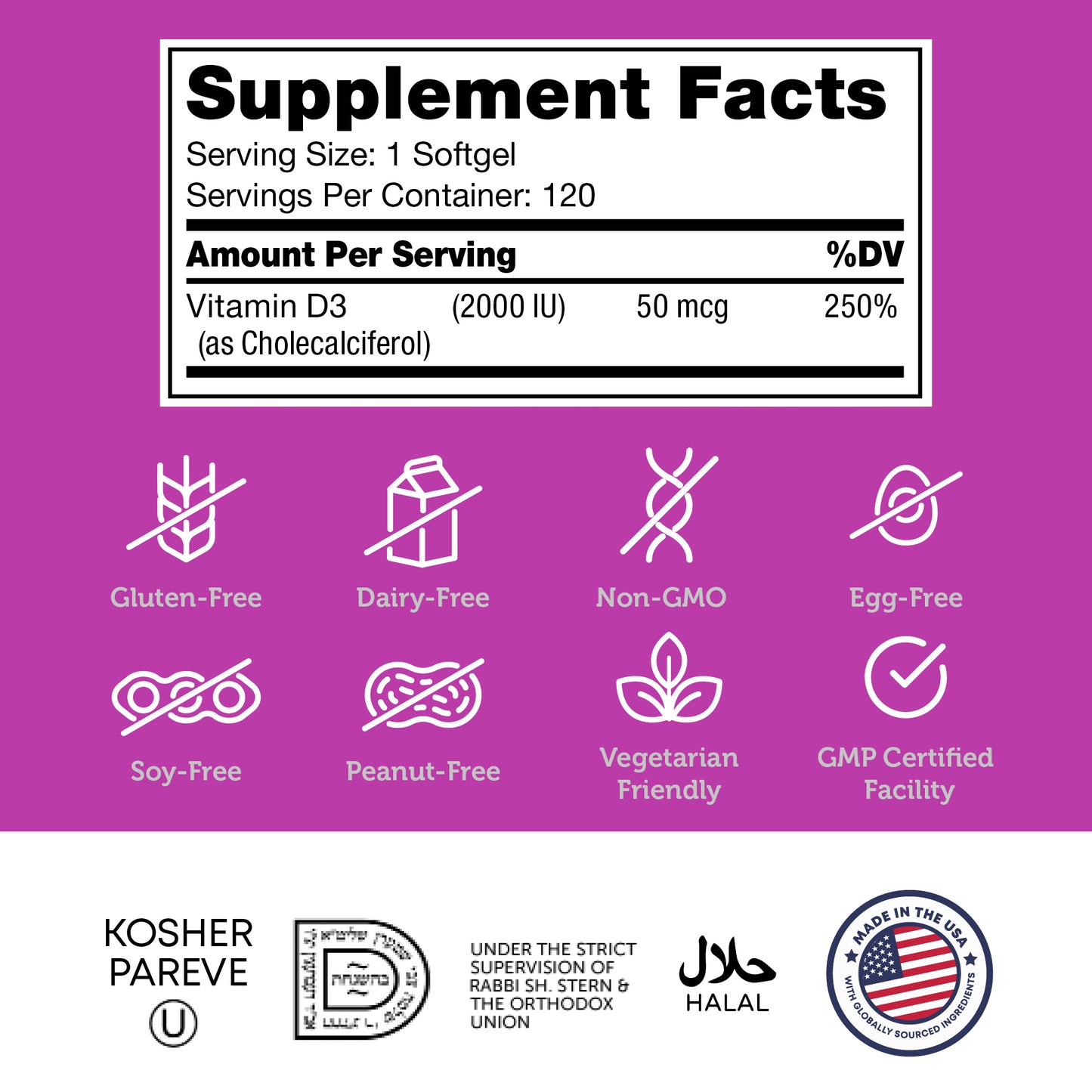 Vitamin D3 Softgels 2000 IU