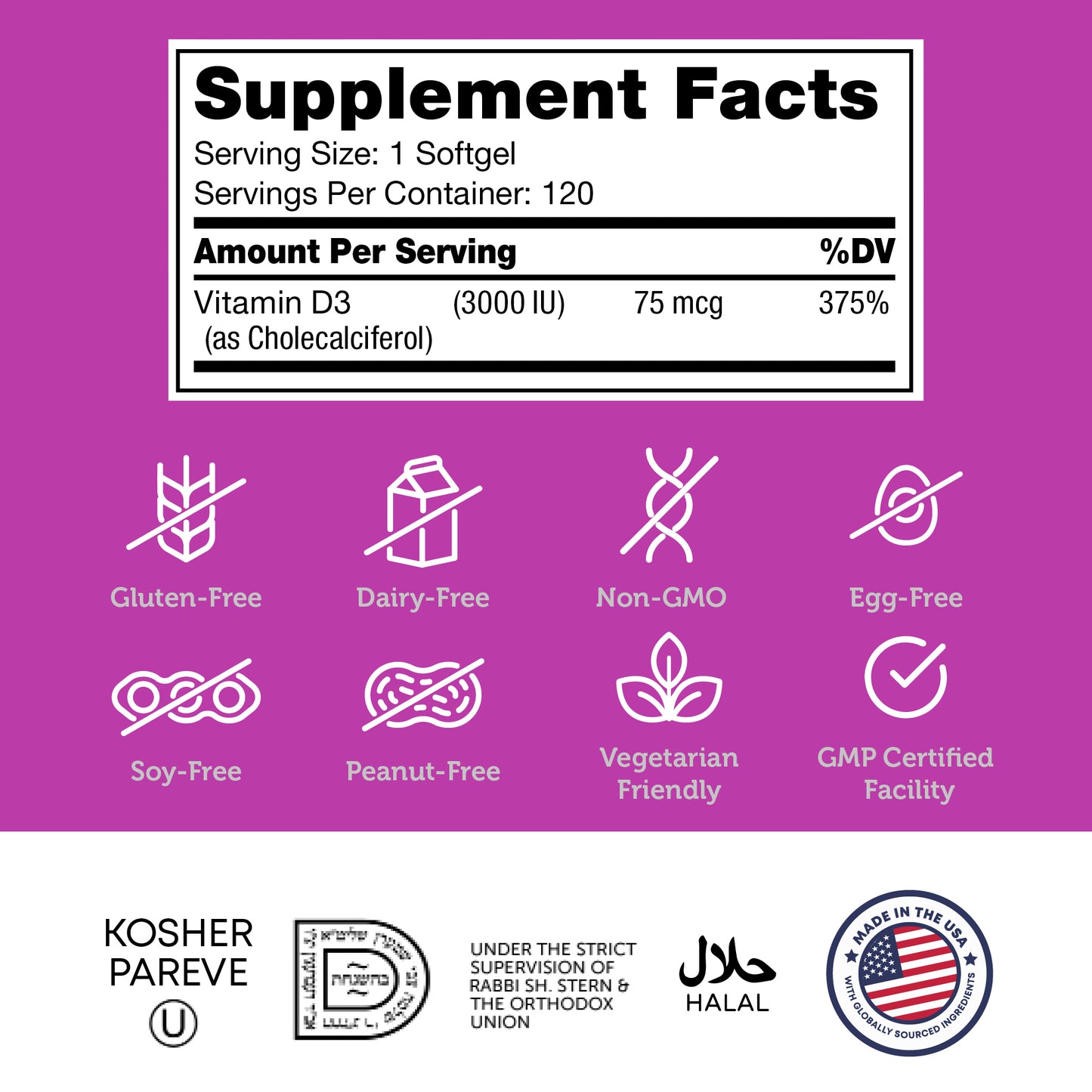 Vitamin D3 Softgels 3000 IU
