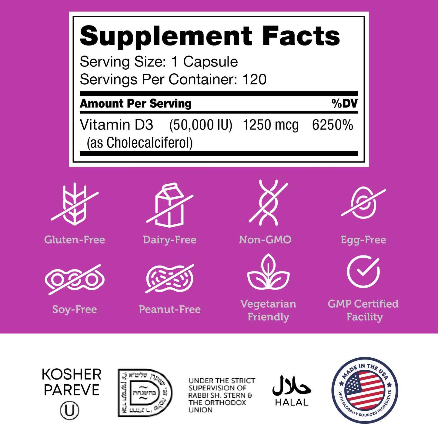 Vitamin D3 Capsules 50,000 IU