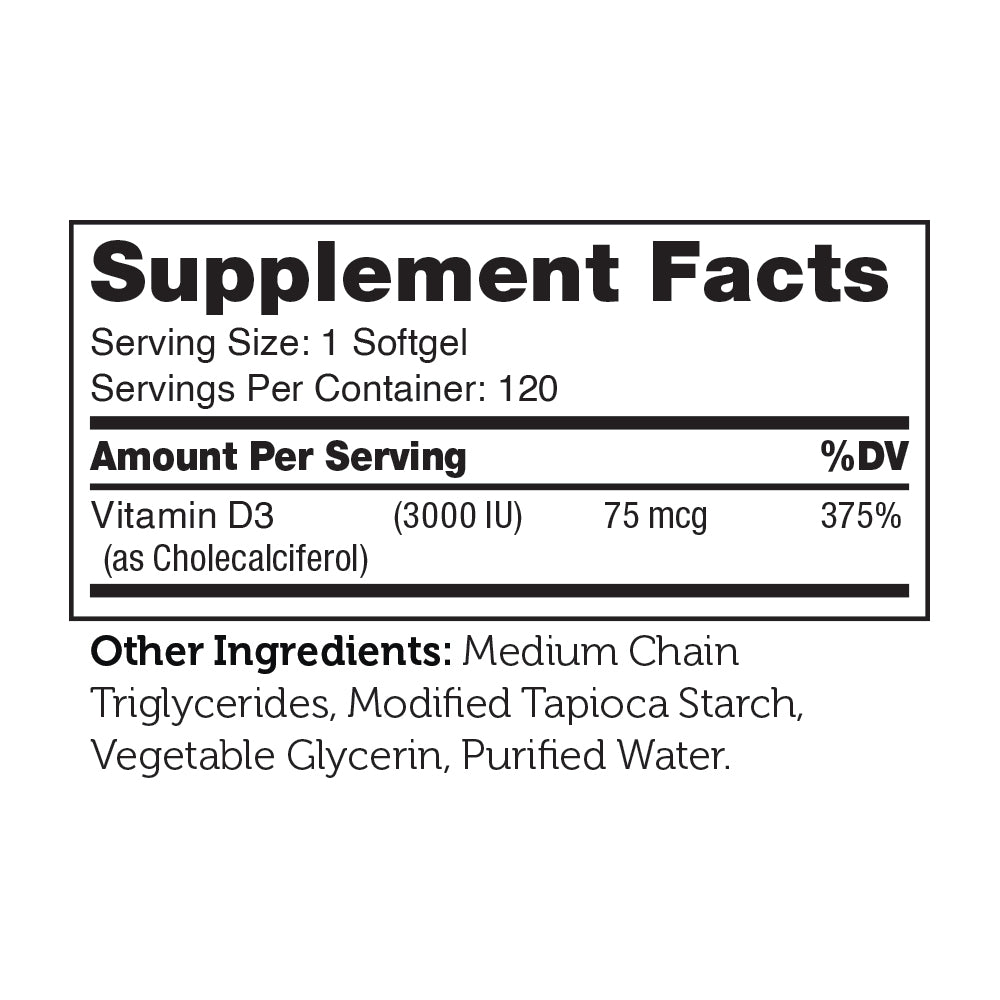 Vitamin D3 Softgels 3000 IU