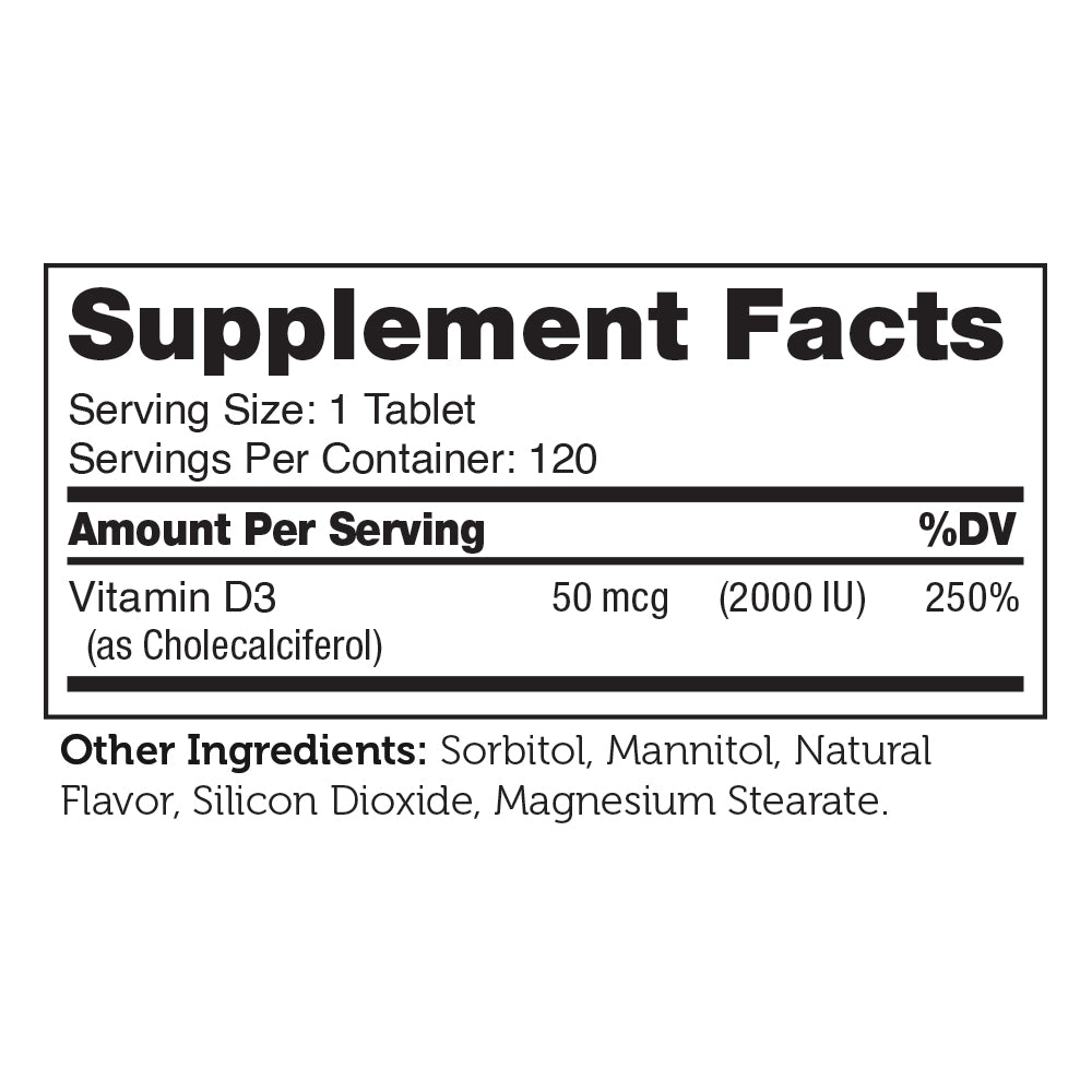 Vitamin D3 Chewable 2000 IU