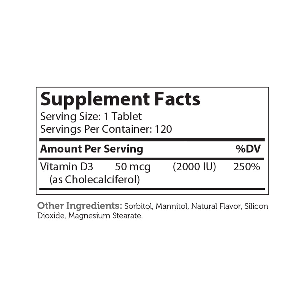 Vitamin D3 Chewable 2000 IU