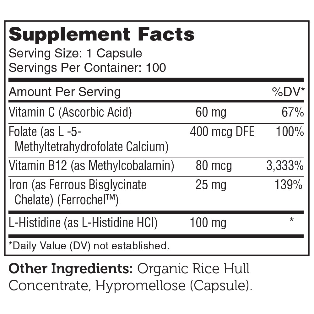 iron supplement label